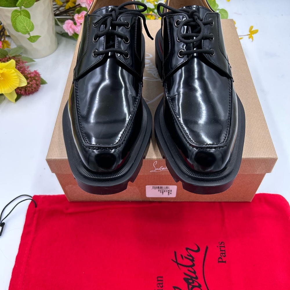 Men's Black Leather Dress Shoes - Picture 3 of 10